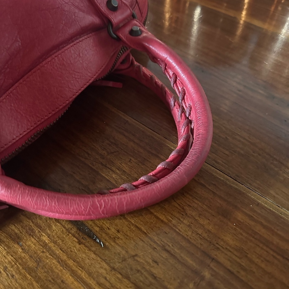 Balenciaga red city bowling bag. Leather. With dust bag and mirror. Large - Picture 2 of 13